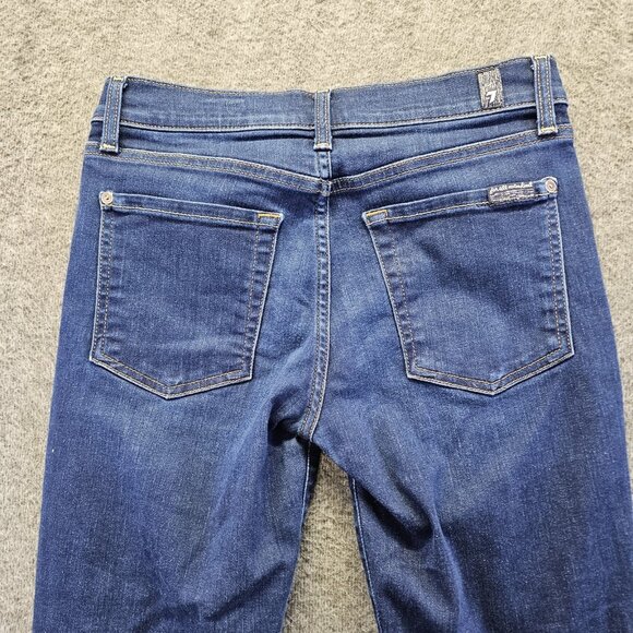 7 For All Mankind Jeans Womens 27 Blue The Ankle Skinny Stretch Mid Rise - Picture 3 of 10